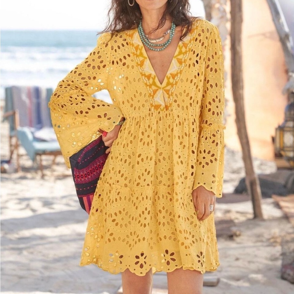 NWT Sundance Yuki Eyelet Long Sleeve Dress, S